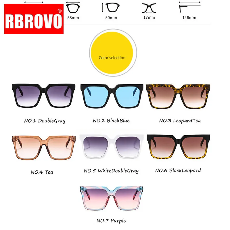 RBROVO, негабаритные солнцезащитные очки для женщин, роскошный бренд, квадратные градиентные солнцезащитные очки для мужчин, розовые, Gafas De Sol De Los Hombres, UV400