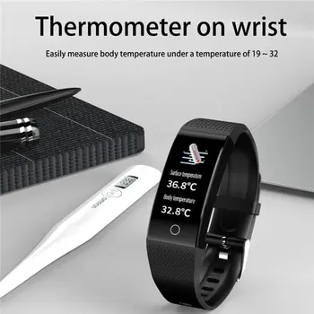 

Smart Band Body Temperature Watch Fitness Tracker Bracelet IP68 Waterproof For Sport Pedometer Fitness Bracelet