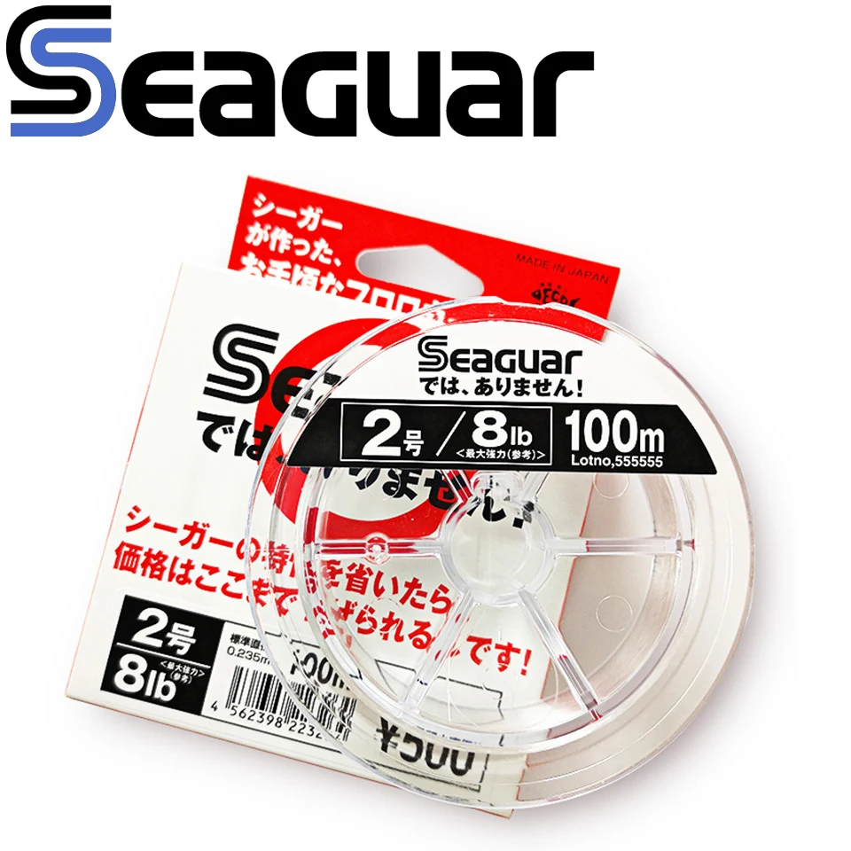 Seaguar rótulo branco linha de pesca original 4lb-20lb 100% fluorocarbono linhas de pesca 100m