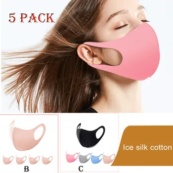 

5 Pack Washable Earloop Masks Proof-dust Cycling Mouth Face Mask Washable Reusable Breathable Masks Mascararilla Маски #Y5