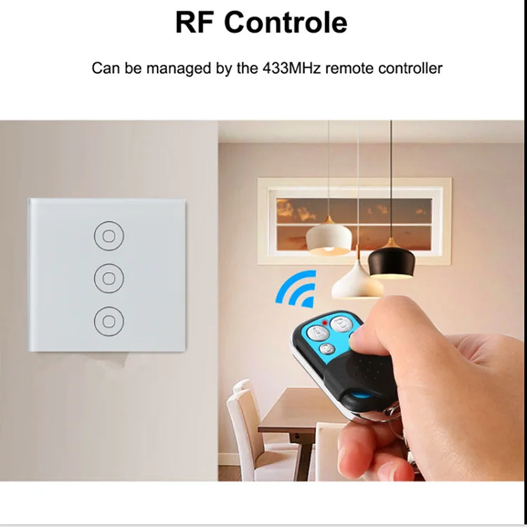 Timethinker ЕС Стандартный, Wi-Fi+ RF Tuya 1/2/3 Стекло Панель настенный светильник Управление er для работы Alexa Google Home 433 дистанционного Управление