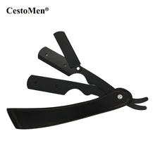 Мужская Парикмахерская складная бритва, нож для бритья, Мужская Ручная бритва, бритва с деревянной ручкой, Профессиональная парикмахерская Бритва для стрижки, черный цвет