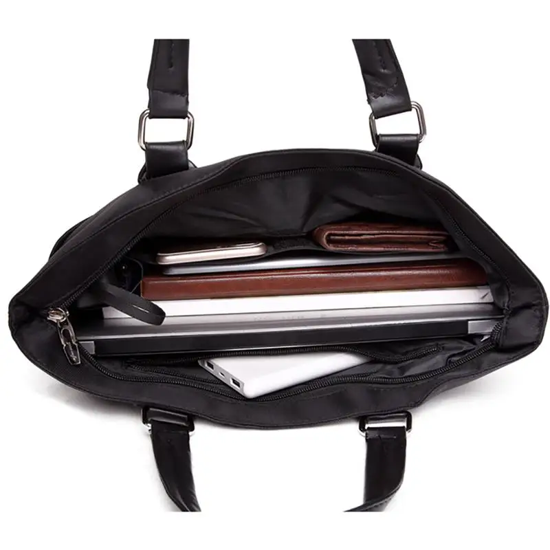 Модный простой мужской портфель на молнии деловой мужской портфель сумка нейлоновая сумка для ноутбука Повседневная мужская сумка сумки