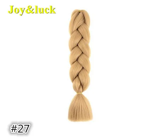 Joy&luck модные 24 дюймовые длинные огромные косички, синтетические плетеные волосы, вязанные крючком, блонд, розовый, голубой цвет, накладные волосы - Цвет: light brown