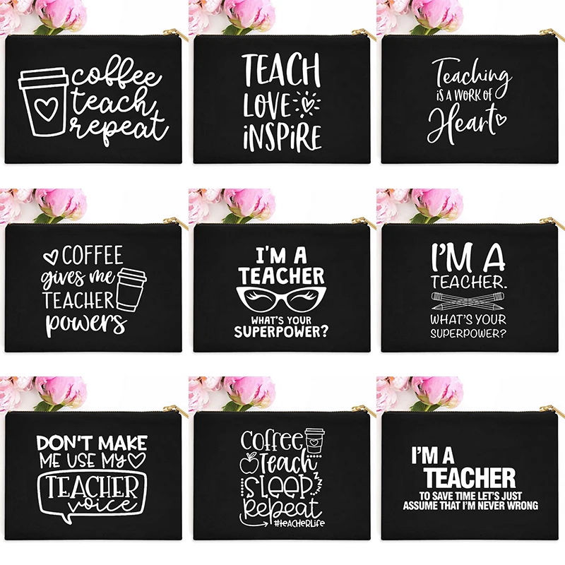 

I'm A Teacher Printing Women Cosmetic Bags Lovely Teacher Life Casual Travel Portable Storage Handbags Makeup Bag Toiletry Bags