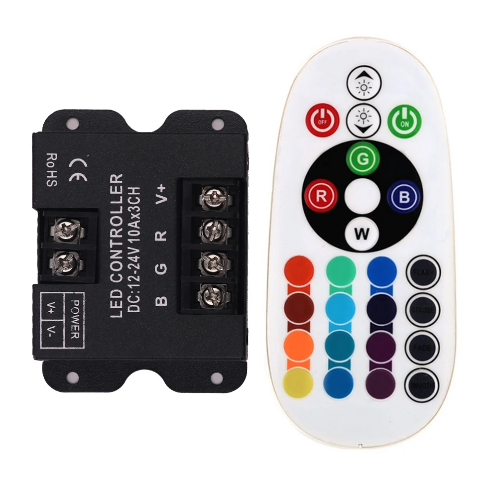 12V 24V светодиодный Управление 360 Вт 24key ИК пульт дистанционного управления большой