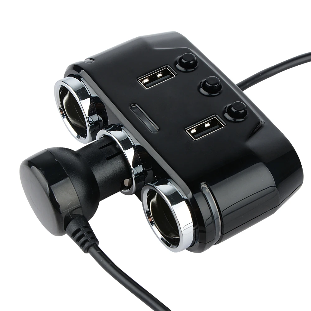12 V-24 V автомобильный прикуриватель 3 сдвоенная розетка сплиттер светодиодный USB Зарядное устройство адаптер 1A 2.1A 100W Напряжение монитор для телефона Pad