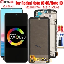 

AMOLED Display For Xiaomi Redmi Note 10 4G M2101K7AG M2101K7AI LCD Screen With Frame Digitizer Assembly For Redmi Note 10 Screen