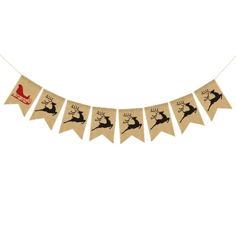 

Christmas Decoration Reindeer Pattern Cute Bunting Garland Banner For Party Festival Decoration