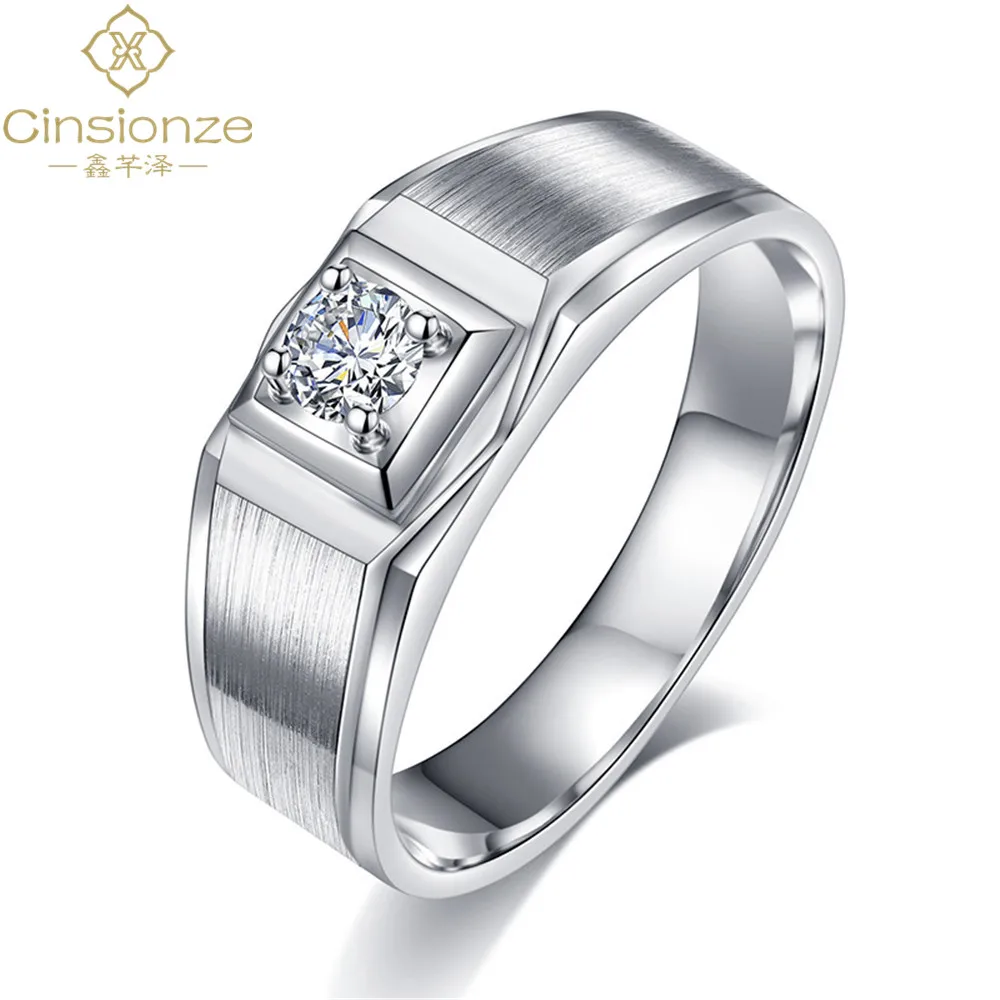 

Cinsionze 0.3 Carat 0.5 Carat Moissanite Ring D Color S925 Silver Platinum Plated Ring Wedding Ring Engagement Ring For Men