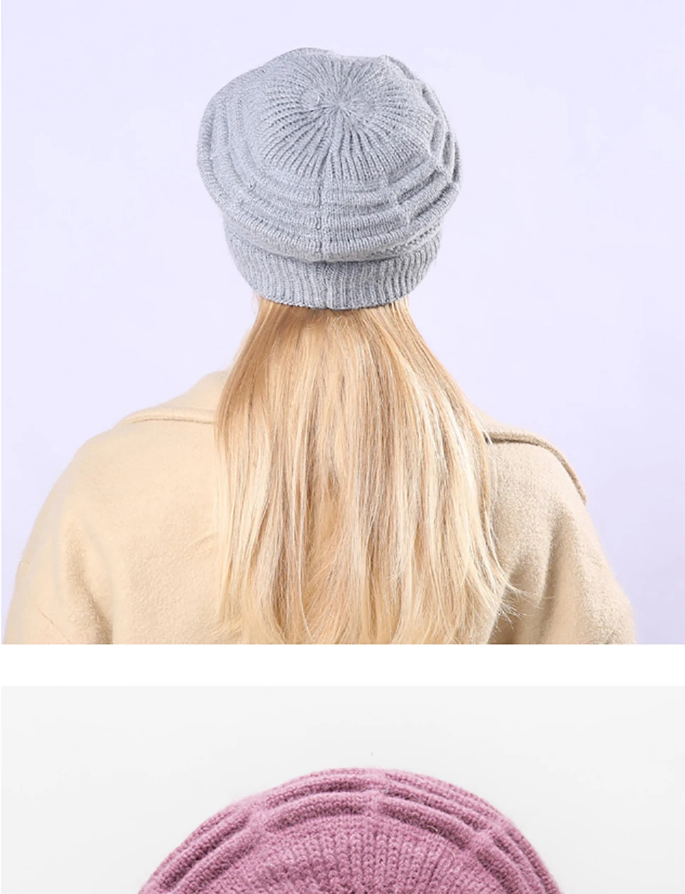 BEFORW New Knitted Warm Winter Wool Hats For Women Classic French Plus Velvet Beret Jacquard Casual Caps