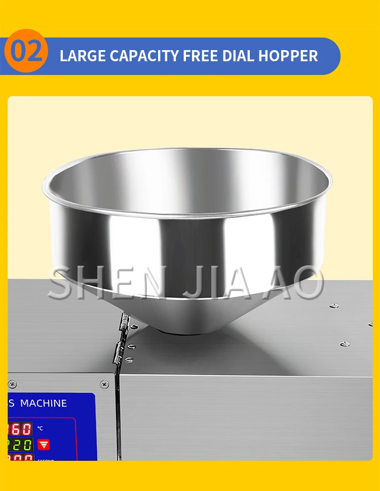 Description Picture 6 of itemD06 Commercial Fully Automatic Oil Press 15-20kg/h Stainless Steel Small Cold and Hot Double Press Flow Intelligent Oil Press