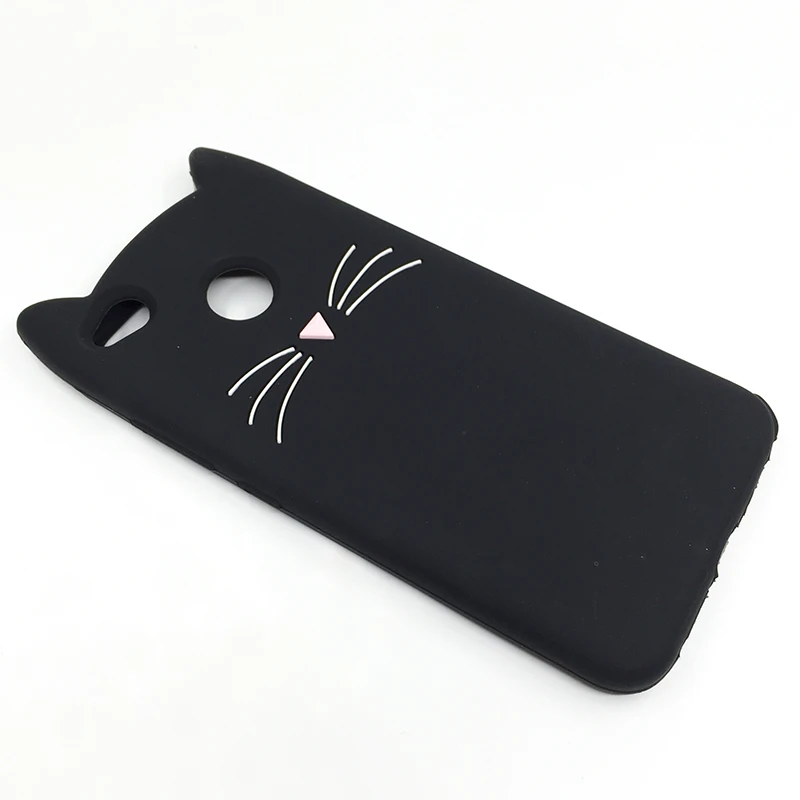 Чехол для Redmi Note 5 милый мягкий силиконовый гелевый с 3D бородой кошачьими ушками