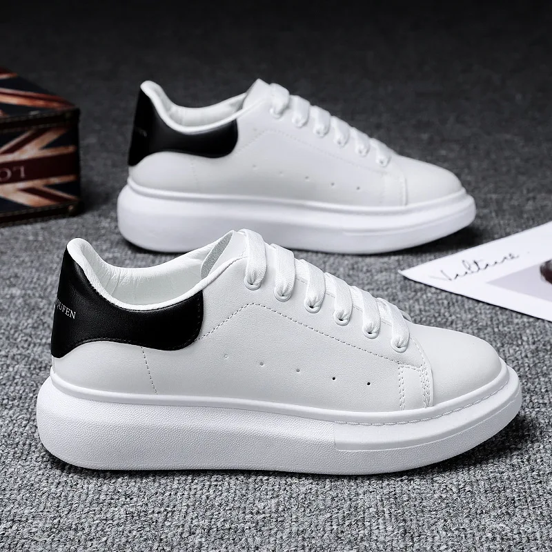 Новые мужские туфли Весна-лето маленькие белые высокие спортивные дышащие