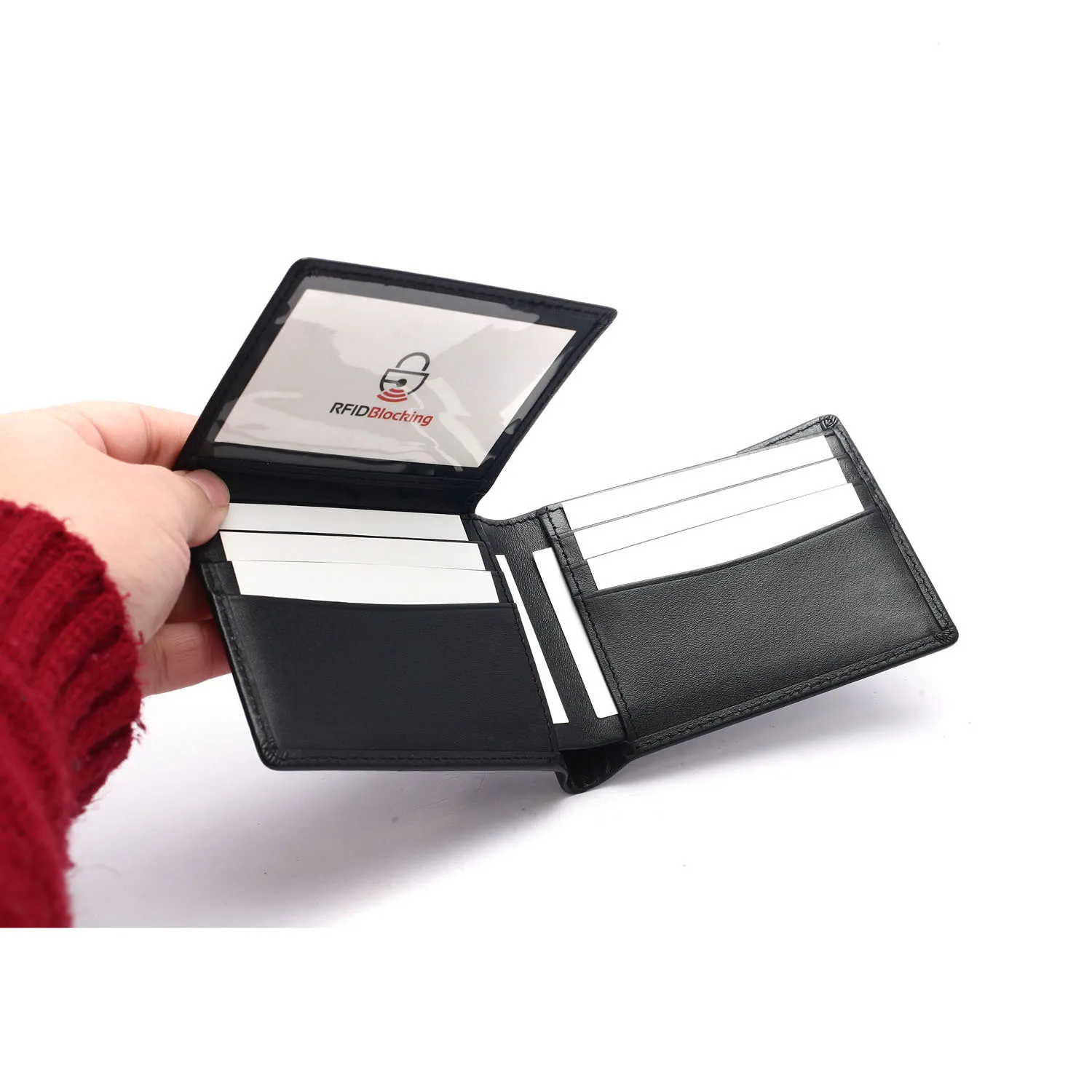 

New Style Leather Wallet Fashion Full-grain Leather RFID Multi-Purpose Wallet Leaflet Documents Wallet