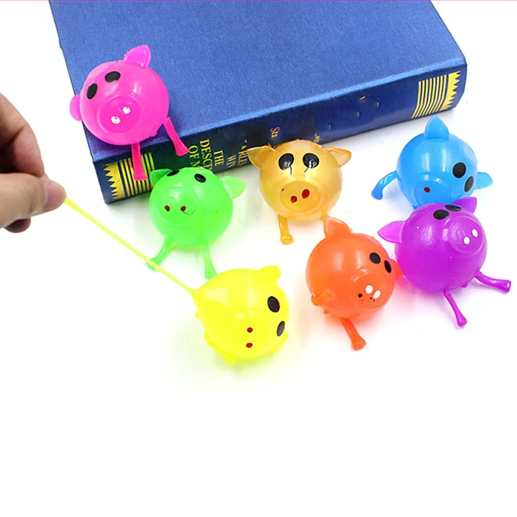 Kids Toys Jello Pig Cute Anti Stress Splat Water Pig Ball Vent Toy Venting Sticky Pig Non-Toxic Clear Relief Stress Toys