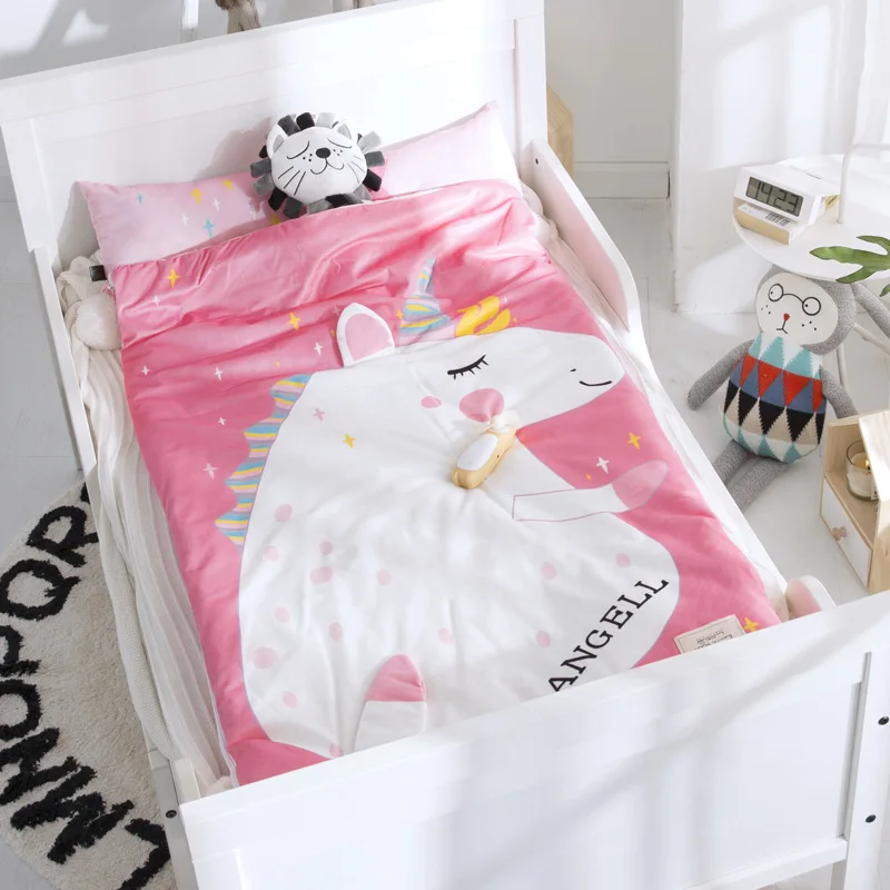 Home bed baby sleeping bag Cotton+ soft fleece Boy Girl Child fleabag AB side fox bear mothercare kids body cover 70*150cm
