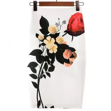 Женские винтажные юбки с цветочным принтом в виде роз, Офисная Женская клетчатая Полосатая юбка