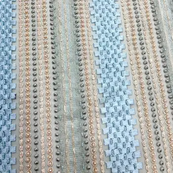 

Luxury Handmade Lace New fashion African Beaded Lace Fabric 2020 High Quality Lace French Nigerian Tulle Lace Fabrics mv518