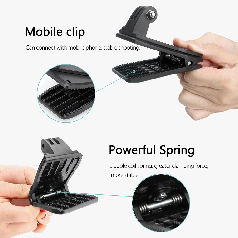 Vamson для Go Pro 8 аксессуары 360 градусов вращающийся зажим для GoPro Hero 8 7 6 5 4 3+ для Xiaomi yi для SJCAM для SJ4000 VP512