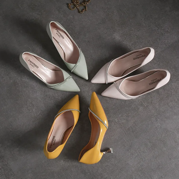 

Pointed Shoes Women's 2019 Autumn New Style WOMEN'S Shoes Shallow Mouth Versitile Fashion GIRL'S Online Celebrity Sexy Thin Heel