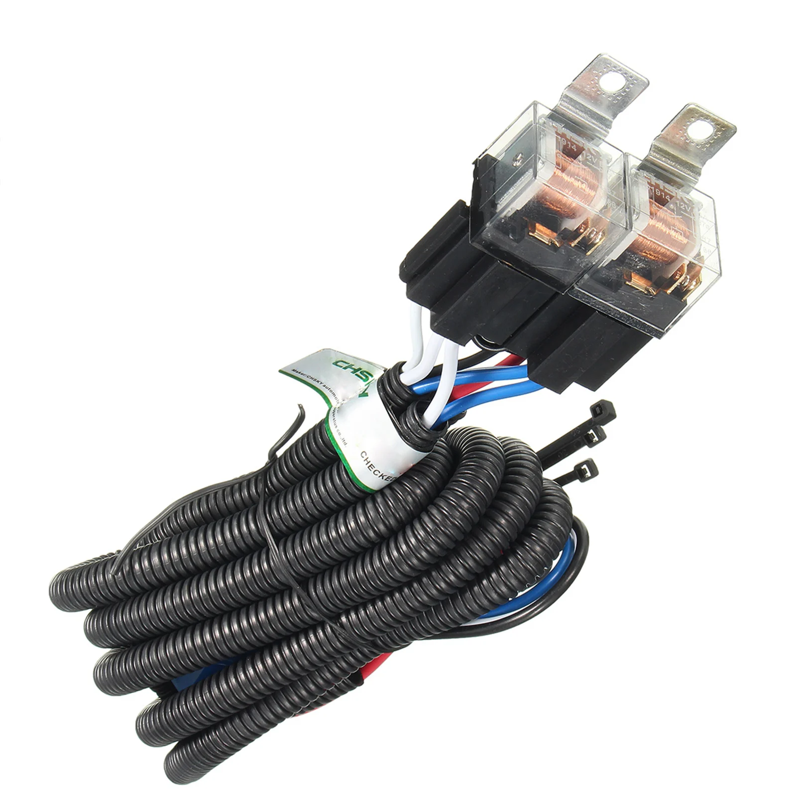 H4 LED Headlight Enhancer Bulb Relay Wiring Harness Plug Kit Relay Wiring Harness Kit Automobile Replacement Accessories Way