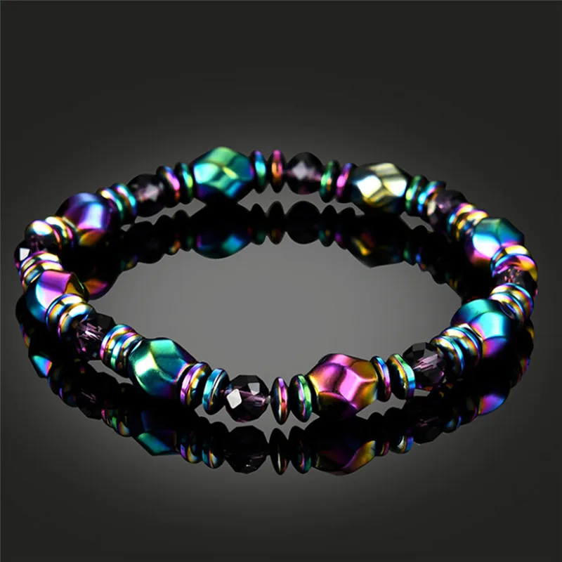 Weight Loss Stone Magnetic Therapy Slimming Bracelets Women Men Kpop Vintage Black Punk Health Bangle Unique Jewelry