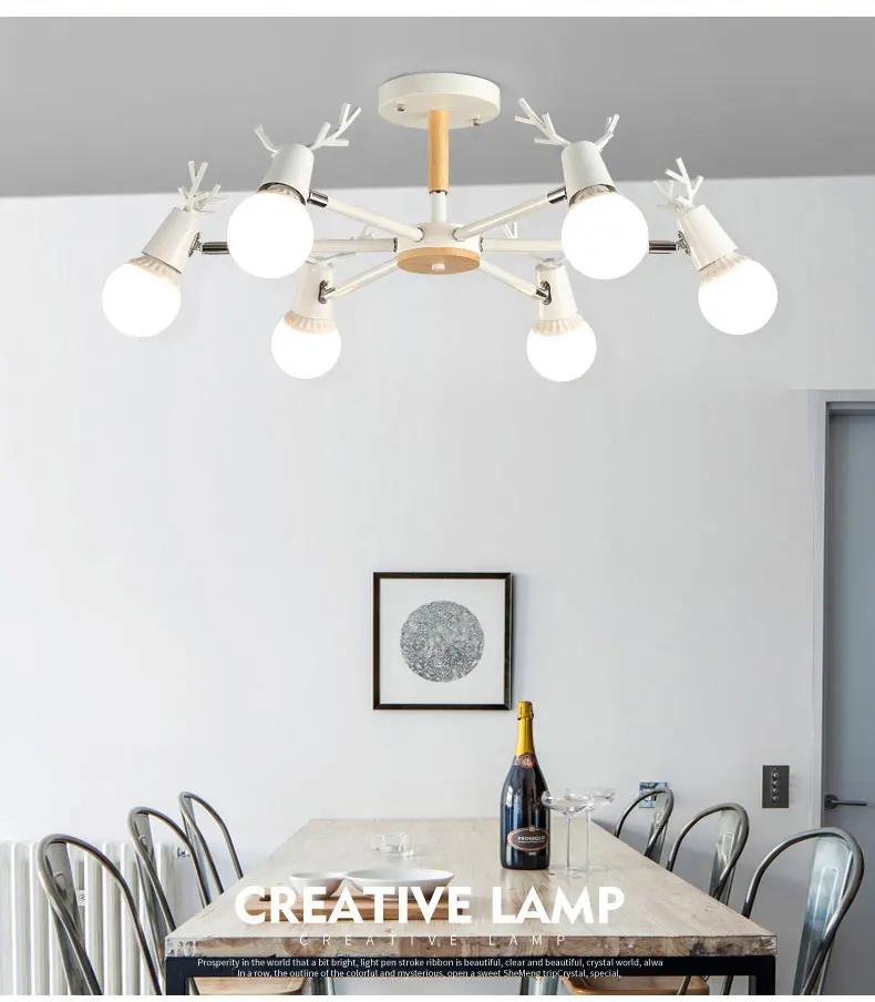 Nordic Antlers Chandelier  suspension luminaire lustre moderno LED Chandeliers Lighting Fixtures 7