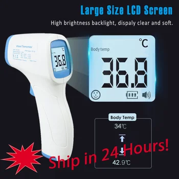 

Infrared Thermometer Digital LCD Forehead No-Touch Body Adult Temperature Gun Body Adult Ear Forehead Temperature Thermometer