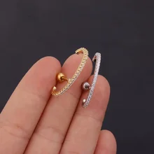 Серьги 16 г из хирургической стали для завитка ушной раковины, козелка ушной раковины, пирсинг спираль, серьги для пирсинга, ювелирные издели...