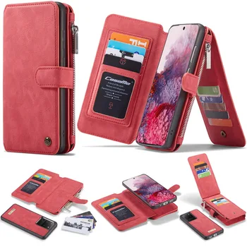 

Sukoly Luxury PU Leather Wallet Case For Samsung S20 Ultra Note 10 Plus Multifunction Leather Card Slot Wallet Removable Case