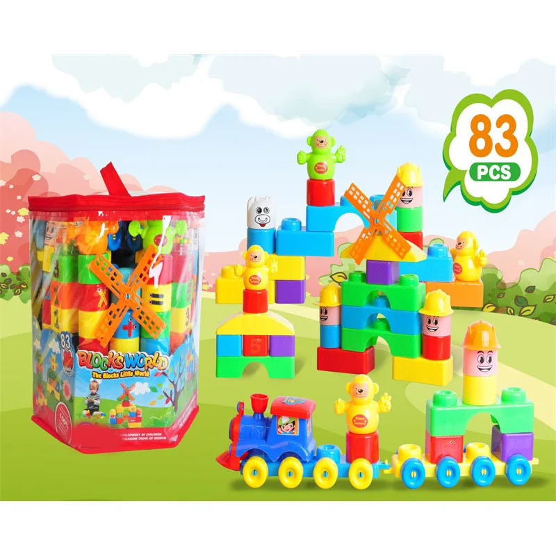 

Children'S Educational Toy Carry Bag Building Blocks Plastic Baby Assembled Fight Inserted Gift Intelligence Backpack Building B