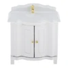 1/12 Doll House Miniatures White Washstand Wash Basin Sink Cabinet Furniture Toy 1