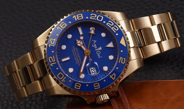 

Luxury Brand New Men Automatic Mechanical Watches Yellow Gold Black Blue Ceramic Bezel GMT II Stainless Steel Sapphire Jubilee