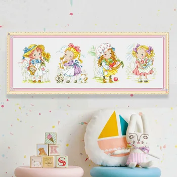 

14/16/28/25CT/22CT G136 Cross Stitch Kits Craft Packages Cotton Fabric Floss Counted Needlework Embroidery Cross-Stitching