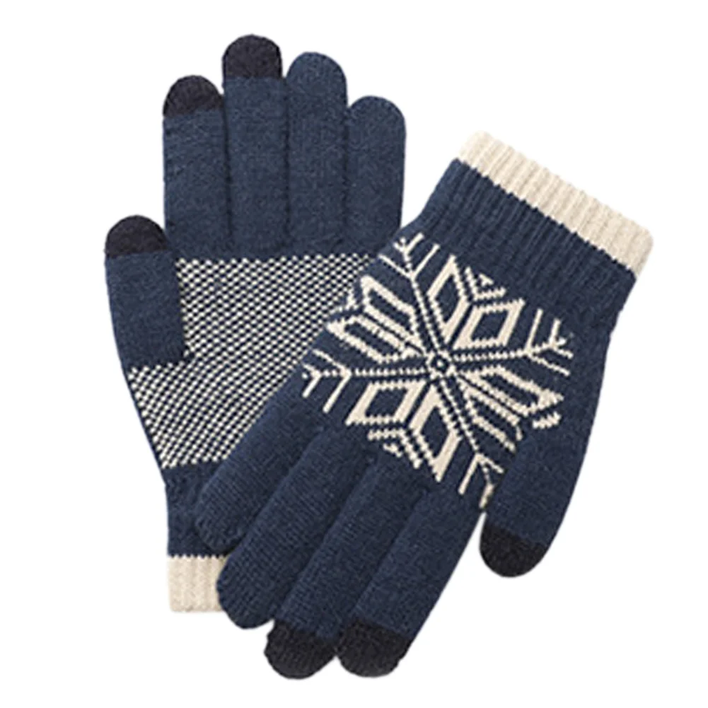 B Вязаные перчатки, полный палец, утолщенные, теплые, флисовые, для мужчин и женщин, для спорта на открытом воздухе, зимние, A66 - Color: B