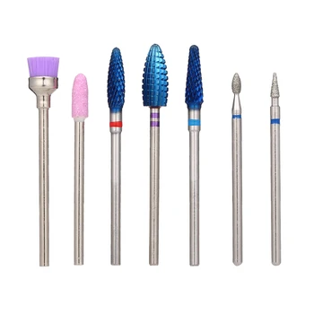 

7PCS Ceramic Diamond Nail Drill Bits Set Milling Cutter for Manicure Pedicure Rotary Gel Clean Bits Electric Machine Accessory