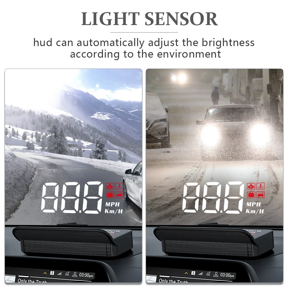 Kingneed C60 3 pouces voiture HUD affichage tête haute compteur de