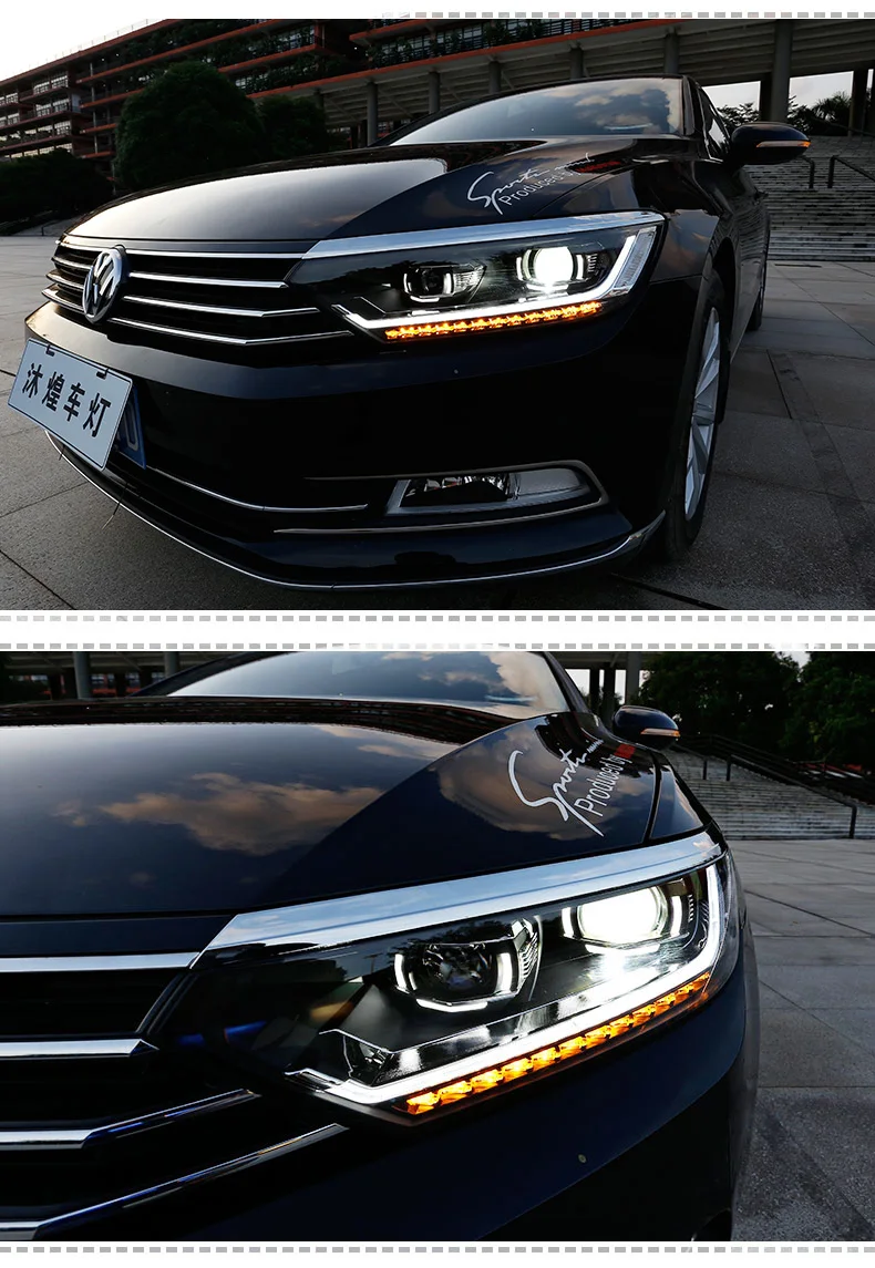 Автомобильный Стайлинг для VW Passat B8 светодиодный налобный фонарь- Magotan фары DRL Hid головной фонарь demon Eye биксеноновый луч аксессуары