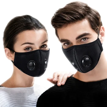 

Mask Dustproof Mouth Mask Double Valve With Carbon Filter Respirator Windproof Mask Mouth-muffle Keep Warm Reusable Mask