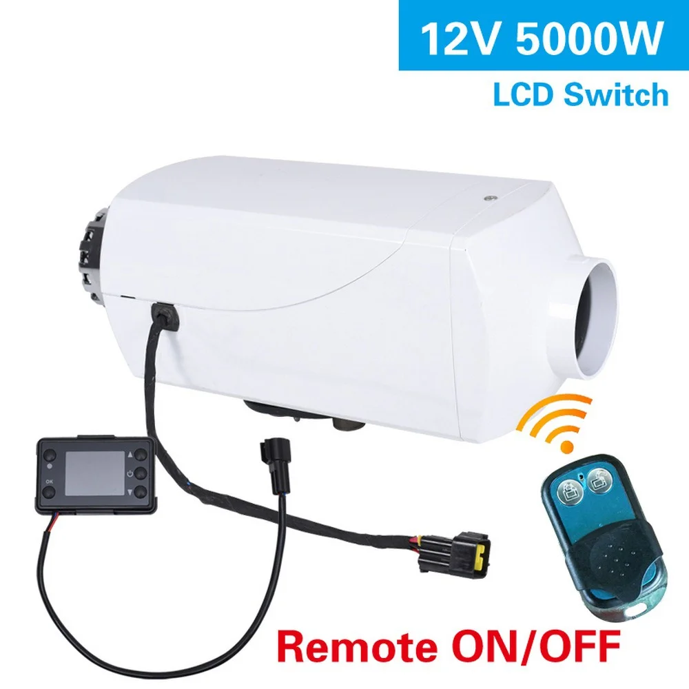 12V 5KW обогревателя автомобиля Парковка топлива нагреватель воздуха на дизельном топливе с Дистанционный пульт с lcd монитор для автомобиля на колесах грузовик с прицепом лодка парковки системы отопления