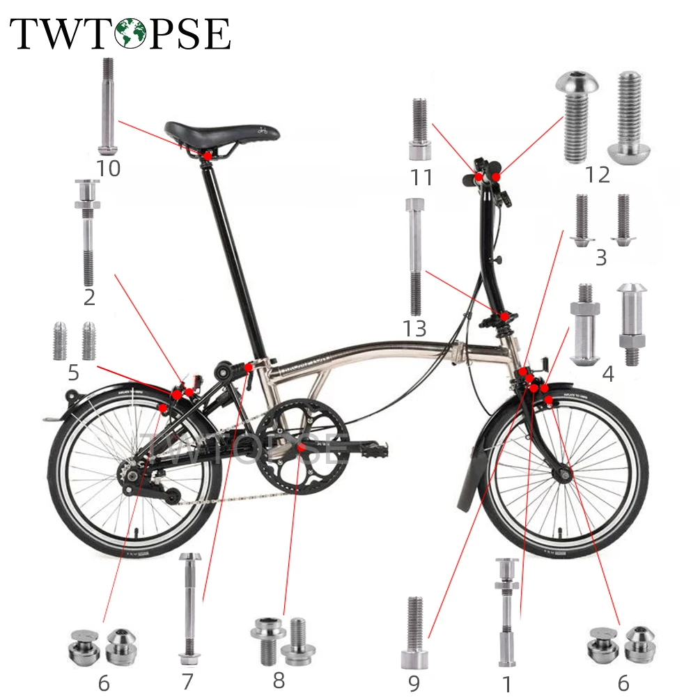 TWTOPSE велосипедные титановые болты набор винтов для 2021 2020 2019 2018 2017 Brompton складной
