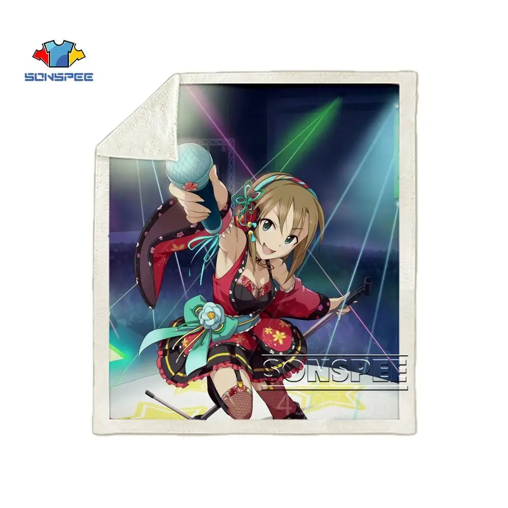 SONSPEE Idol Master Золушка девушки аниме дети взрослые 3d печать одеяло диване пододеяльник зимнее теплое постельное белье офисное одеяло для короткого сна - Цвет: 3