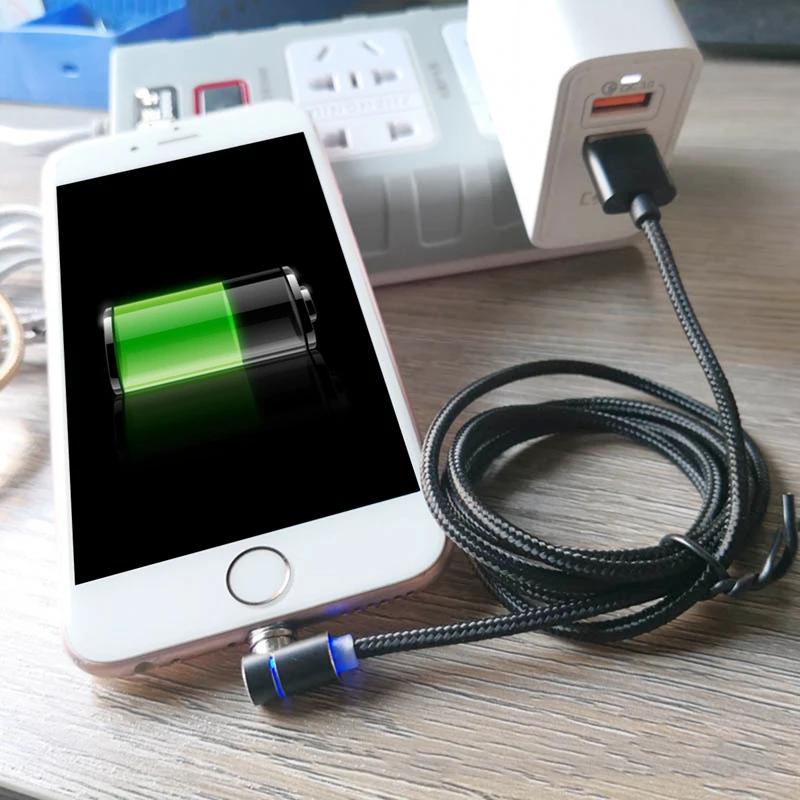Магнитный зарядный кабель Micro USB кабель 2.4A для iPhone samsung Android мобильного телефона быстрой зарядки Тип C кабель магнит Зарядное устройство провод шнур