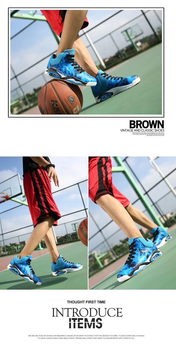 Man Light Jordan Basketball Shoes Breathable Anti-slip Basketball Sneakers Men Lace-up Sports Gym Ankle Boots Shoes Basket Homme
