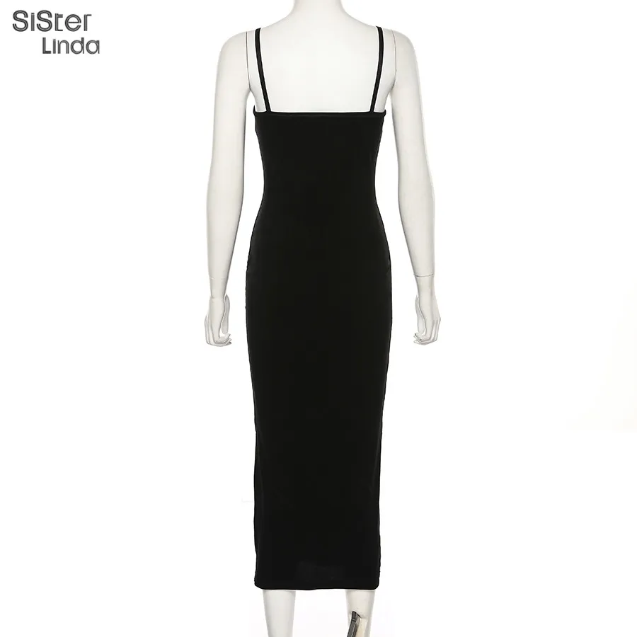 Sisterlinda с буквенным принтом, облегающее мини-платье, женское модное платье на бретельках, женское платье, ретро, вечерние платья, vestidos mujer