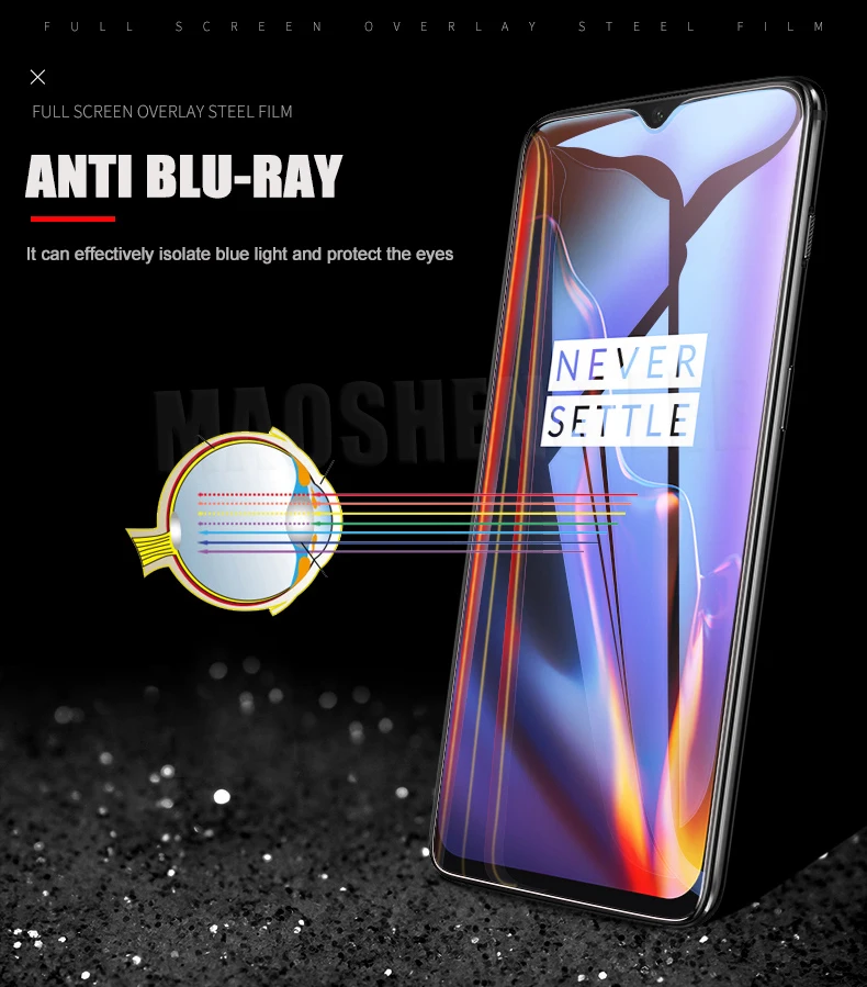 2 шт./лот защита экрана закаленное стекло для oneplus 7 7T 9H анти Blu-Ray стекло oneplus 7t one plus 7 стекло защитная пленка