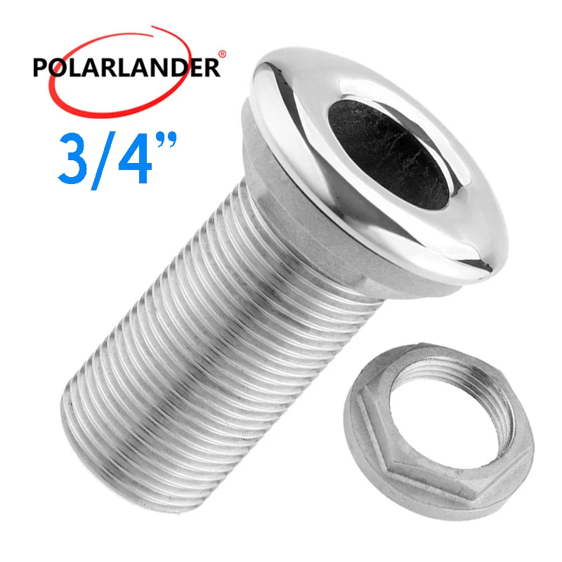 3/4" Thru Hull Fitting Drain Pipe Tube for Marine Boat Hose Barb