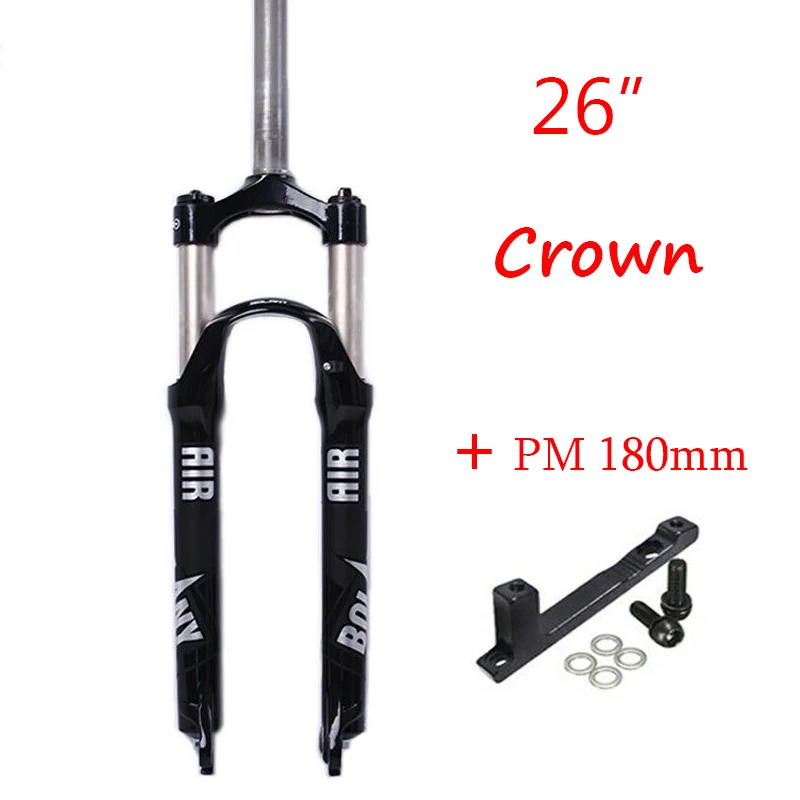 26 Вилка для MTB велосипеда 2" 27,5"/2" алюминиевая Корона вилки для горных велосипедов воздушный шок 1-1/8" для велосипеда аксессуары - Цвет: 26