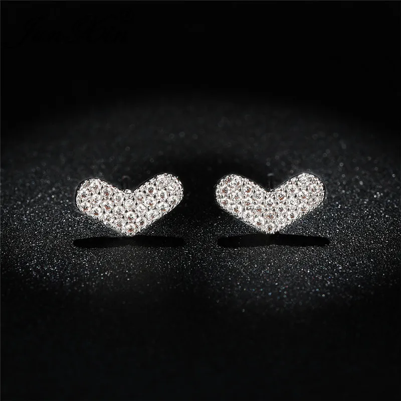 Изящные маленькие серьги-гвоздики в форме сердца для женщин розовое золото